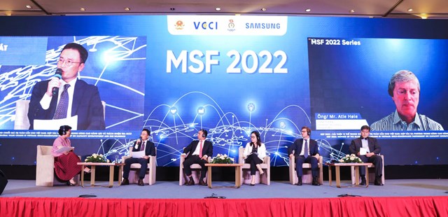 Diễn đ&agrave;n đa phương 2022 với chủ đề "Cải thiện vị thế trong chuỗi gi&aacute; trị to&agrave;n cầu cho Việt Nam"