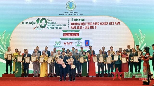 Một số đơn vị đạt danh hiệu thương hiệu v&agrave;ng năm 2023 &nbsp;