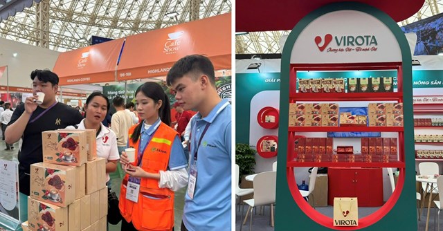 G&oacute;c trưng b&agrave;y sản phẩm cafe của C&ocirc;ng ty cổ phần cơ kh&iacute; Vina Nha Trang tại triển l&atilde;m &nbsp;