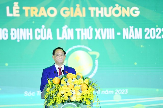 Thượng tướng Trần Quang Phương, Ph&oacute; Chủ tịch Quốc hội ph&aacute;t biểu tại Lễ Trao giải thưởng Lương Định Của năm 2023 &nbsp;