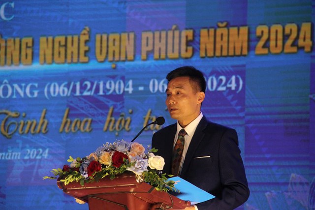 &Ocirc;ng Nguyễn Văn Dự - Chủ tịch UBND phường Vạn Ph&uacute;c (H&agrave; Đ&ocirc;ng, H&agrave; Nội) ph&aacute;t biểu khai mạc chương tr&igrave;nh &nbsp;