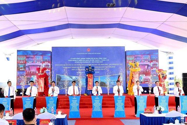 Lễ khởi c&ocirc;ng Dự &aacute;n đầu tư x&acirc;y dựng tuyến đường bộ cao tốc Ninh B&igrave;nh - Hải Ph&ograve;ng (CT.08), đoạn qua th&agrave;nh phố Hải Ph&ograve;ng v&agrave; 9km tr&ecirc;n địa b&agrave;n tỉnh Th&aacute;i B&igrave;nh (nay l&agrave; tỉnh Hưng Y&ecirc;n) - X&acirc;y dựng cầu Văn &Uacute;c 2.