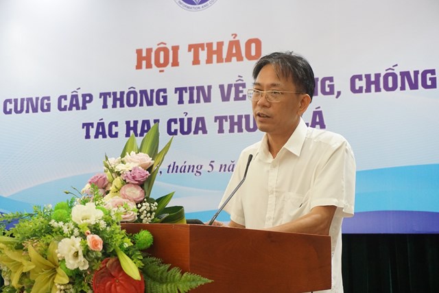 &Ocirc;ng H&ocirc;̀ H&ocirc;̀ng Hải, Phó Vụ trưởng Vụ Pháp ch&ecirc;́, B&ocirc;̣ Th&ocirc;ng tin và Truy&ecirc;̀n th&ocirc;ng phát bi&ecirc;̉u tại H&ocirc;̣i thảo