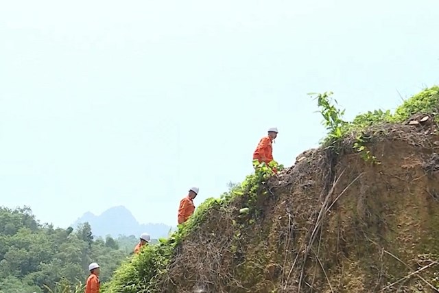 Điện lực Na Hang (PC Tuy&ecirc;n Quang) kiểm tra h&agrave;nh lang lưới điện tr&ecirc;n địa b&agrave;n