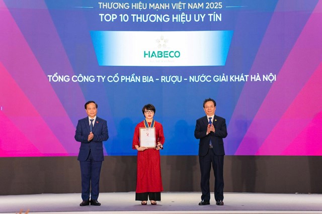 HABECO được vinh danh Top 10 Thương hiệu uy t&#237;n Việt Nam - Ảnh 1