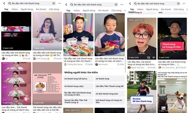 Tr&ecirc;n nền tảng Tik Tok bất ngờ tr&agrave;n ngập c&aacute;c nội dung về &ldquo;m&igrave; t&ocirc;m thanh long&rdquo;