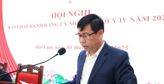 Hội nghị Ban Chấp h&#224;nh Đảng bộ x&#227; Hải Lựu: Quyết liệt triển khai nhiệm vụ trọng t&#226;m - Ảnh 1