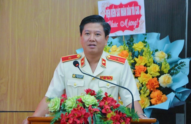 Đồng ch&iacute; Đo&agrave;n Anh Phương, t&acirc;n Viện trưởng Viện Kiểm s&aacute;t nh&acirc;n d&acirc;n th&agrave;nh phố Hải Ph&ograve;ng ph&aacute;t biểu nhận nhiệm vụ.