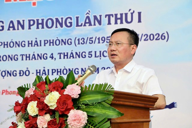 Đồng ch&iacute; Trần Văn Hải &ndash; Ph&oacute; Chủ tịch UBND phường An Phong ph&aacute;t biểu khai mạc Giải B&oacute;ng đ&aacute; phường An Phong lần thứ I năm 2026