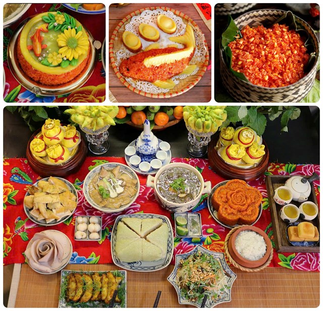 Xôi gấc – món ăn truyền thống không thể thiếu trong các dịp trọng đại của người Việt.