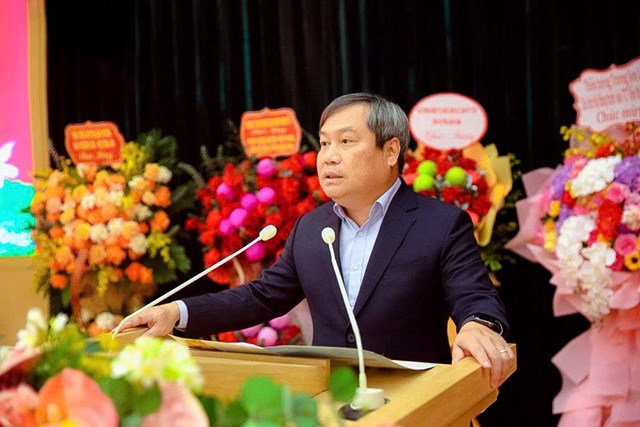 Đồng ch&iacute; Vũ Đại Thắng, Ủy vi&ecirc;n Trung ương Đảng, B&iacute; thư Tỉnh ủy Quảng Ninh ph&aacute;t biểu tại Lễ th&ocirc;ng b&aacute;o v&agrave; c&ocirc;ng bố c&aacute;c quyết định của Bộ trưởng Bộ C&ocirc;ng an về c&ocirc;ng t&aacute;c c&aacute;n bộ, s&aacute;ng 21/11/2025.