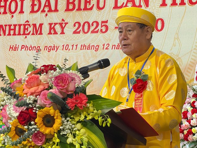 &Ocirc;ng Ng&ocirc; Đăng Hải &ndash; Ph&oacute; Chủ tịch Hội đồng họ Ng&ocirc; Việt Nam, Chủ tịch Hội đồng họ Ng&ocirc; TP. Hải Ph&ograve;ng ph&aacute;t biểu tại Đại hội.