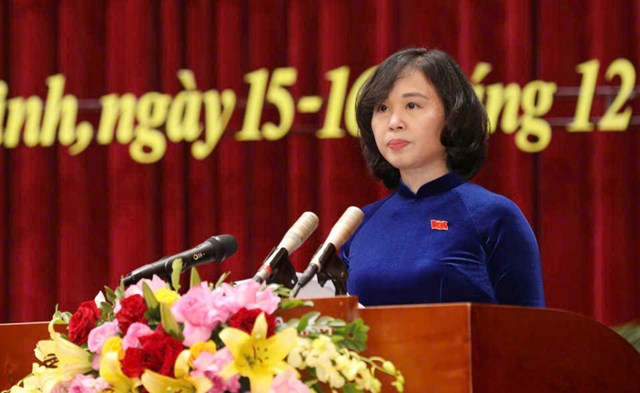 Đồng ch&iacute; Trịnh Thị Minh Thanh, Ph&oacute; B&iacute; thư Thường trực Tỉnh ủy, Chủ tịch HĐND tỉnh Quảng Ninh ph&aacute;t biểu bế mạc Kỳ họp.