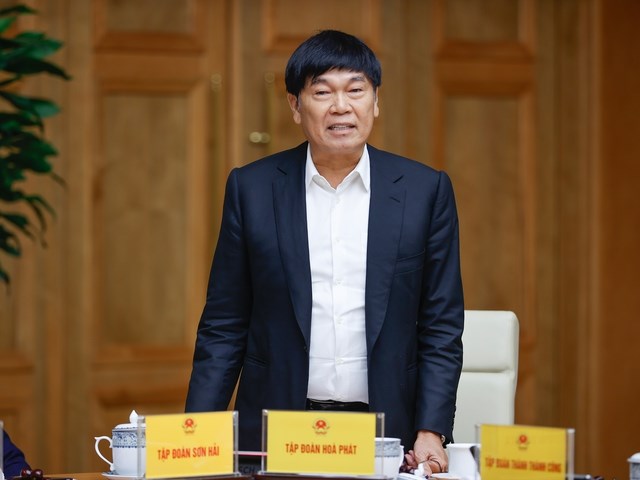 &Ocirc;ng Trần Đ&igrave;nh Long, Chủ tịch HĐQT Tập đo&agrave;n H&ograve;a Ph&aacute;t. Ảnh VGP