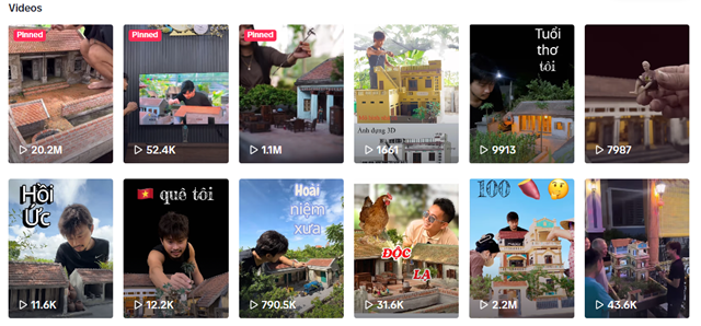 K&ecirc;nh Tiktok của anh thu h&uacute;t h&agrave;ng triệu lượt xem
