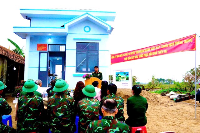 Đ&acirc;y l&agrave; 1 trong 2 căn nh&agrave; tại&nbsp;th&ocirc;n Mỹ Điền x&atilde; H&ograve;a Thịnh do C&ocirc;ng ty c&agrave; ph&ecirc; 15 đảm nhận x&acirc;y dựng được kh&aacute;nh th&agrave;nh, b&agrave;n giao v&agrave;o những ng&agrave;y đầu năm 2026