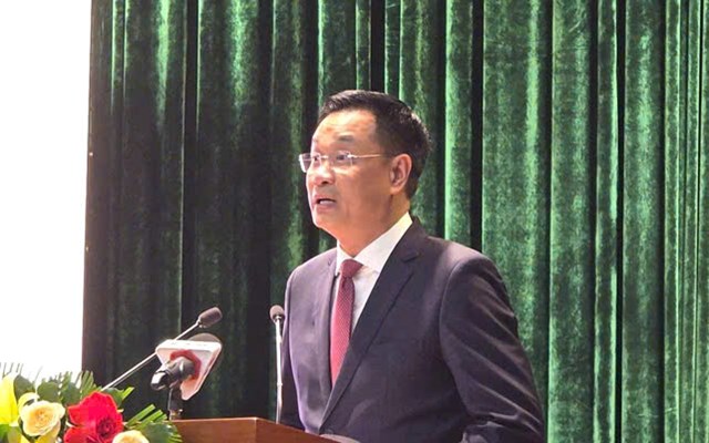 B&iacute; thư Th&agrave;nh ủy Đ&agrave; Nẵng L&ecirc; Ngọc Quang ph&aacute;t biểu tại Hội nghị.