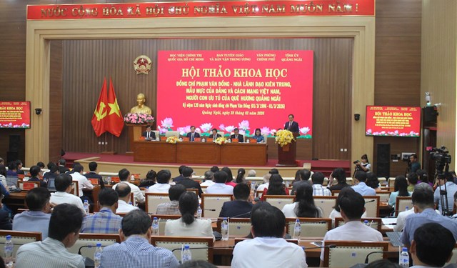 Hội thảo khẳng định, truyền thống qu&ecirc; hương Quảng Ng&atilde;i gi&agrave;u y&ecirc;u nước v&agrave; c&aacute;ch mạng l&agrave; nền tảng quan trọng hun đ&uacute;c n&ecirc;n nh&acirc;n c&aacute;ch, bản lĩnh của đồng ch&iacute; Phạm Văn Đồng.