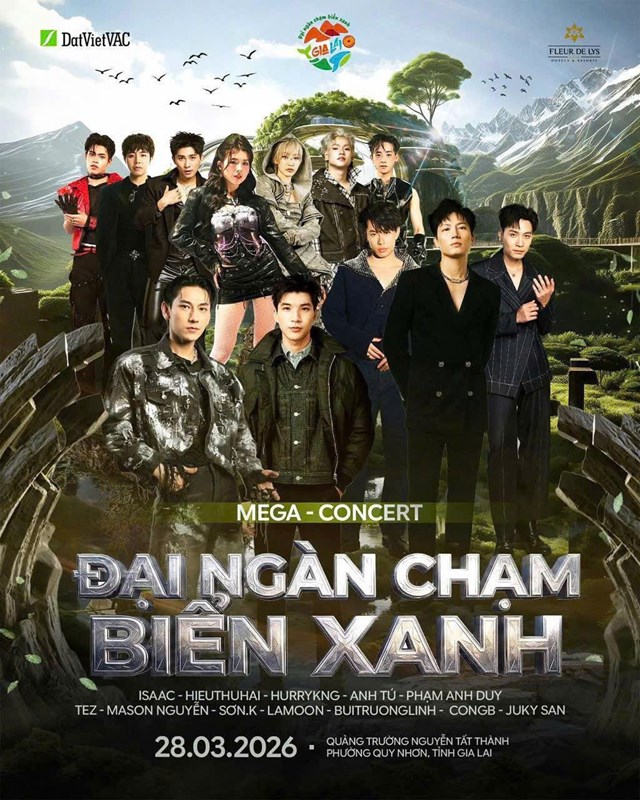 D&agrave;n sao&ldquo;Say Hi&rdquo; hứa hẹn khuấy động Mega Concert trong đ&ecirc;m khai mạc Năm Du lịch Quốc gia - Gia Lai 2026 (Ảnh: Ban tổ chức cung cấp).