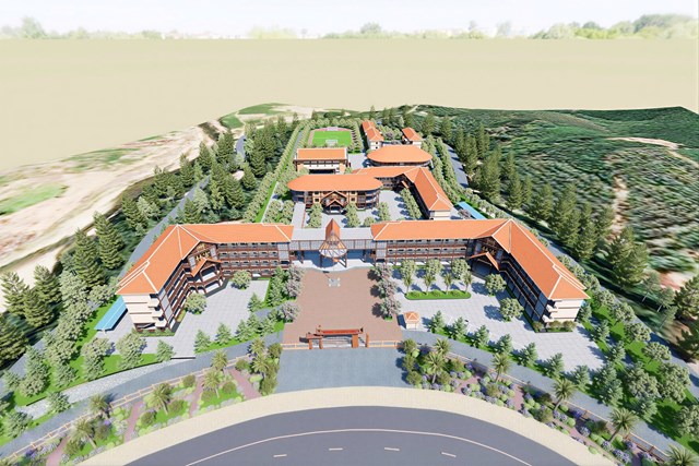 Phối cảnh dự &aacute;n trường nội tr&uacute; A Lưới...