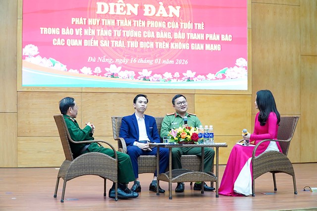 Th&agrave;nh Đo&agrave;n Đ&agrave; Nẵng phối hợp C&ocirc;ng an th&agrave;nh phố tổ chức Diễn đ&agrave;n &ldquo;Ph&aacute;t huy tinh thần ti&ecirc;n phong của tuổi trẻ trong bảo vệ nền tảng tư tưởng của Đảng, đấu tranh phản b&aacute;c c&aacute;c quan điểm sai tr&aacute;i, th&ugrave; địch tr&ecirc;n kh&ocirc;ng gian mạng&rdquo; hồi đầu năm 2026 vừa qua.