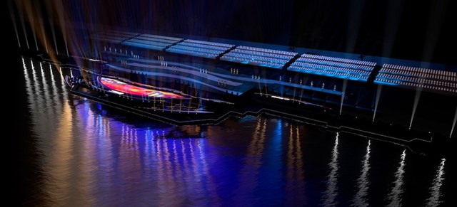 S&acirc;n khấu DIFF 2026 phản quang xuống d&ograve;ng s&ocirc;ng H&agrave;n.