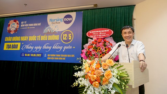 GS.TS Phạm Như Hiệp, Gi&aacute;m đốc Bệnh viện Trung ương Huế ph&aacute;t biểu tại buổi Lễ.