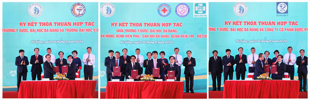 L&atilde;nh đạo Trường Y Dược, ĐHĐN k&yacute; kết&nbsp;Thỏa thuận hợp t&aacute;c với c&aacute;c trường,&nbsp;bệnh viện v&agrave;&nbsp;doanh nghiệp đối t&aacute;c&nbsp;