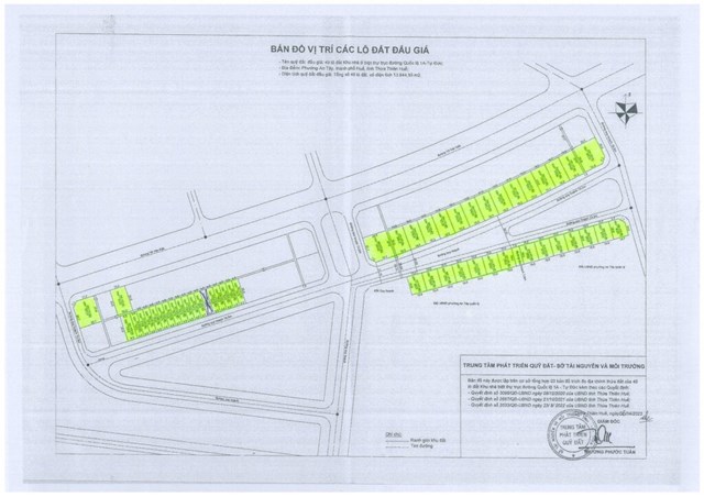 Bản đồ vị tr&iacute; c&aacute;c l&ocirc; đất đấu gi&aacute;