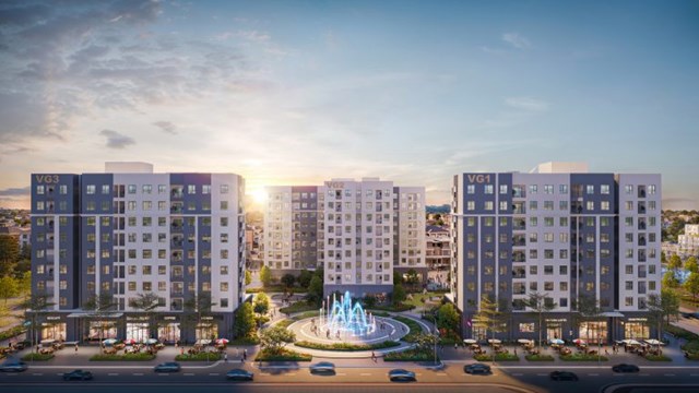 Phối cảnh dự &aacute;n nh&agrave; ở x&atilde; hội The Huế Vista tại Khu đ&ocirc; thị mới An V&acirc;n Dương, TP. Huế