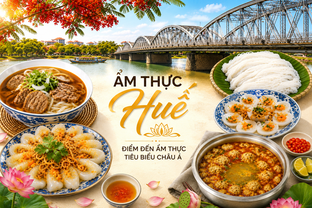 C&aacute;c m&oacute;n ăn truyền thống g&oacute;p phần khẳng định vị thế của Huế tr&ecirc;n bản đồ du lịch ẩm thực khu vực