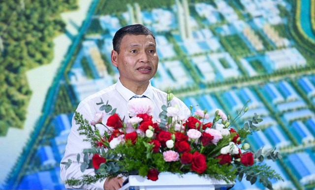 Ph&oacute; Chủ tịch Thường trực UBND TP. Đ&agrave; Nẵng Hồ Kỳ Minh ph&aacute;t biểu tại lễ khởi c&ocirc;ng Dự &aacute;n Khu c&ocirc;ng nghiệp H&ograve;a Ninh.