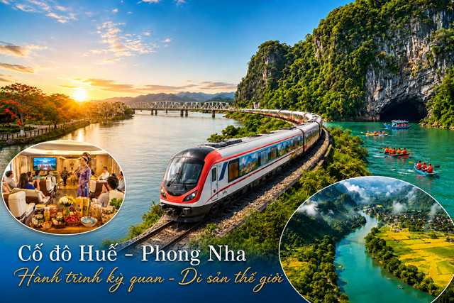 Tuyến t&agrave;u du lịch "Cố đ&ocirc; Huế &ndash; Phong Nha" kết nối hai điểm đến di sản, mang đến trải nghiệm văn h&oacute;a v&agrave; thi&ecirc;n nhi&ecirc;n đặc sắc. (Ảnh minh họa)