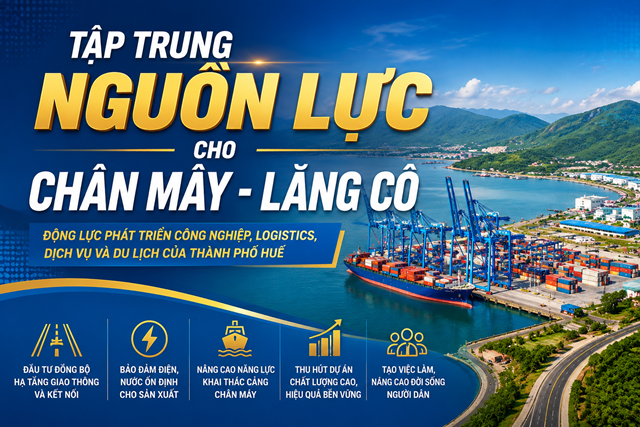 Khu kinh tế Ch&acirc;n M&acirc;y - Lăng C&ocirc; c&oacute; lợi thế về cảng nước s&acirc;u, quỹ đất v&agrave; kết nối giao th&ocirc;ng để ph&aacute;t triển c&ocirc;ng nghiệp, logistics, dịch vụ v&agrave; du lịch