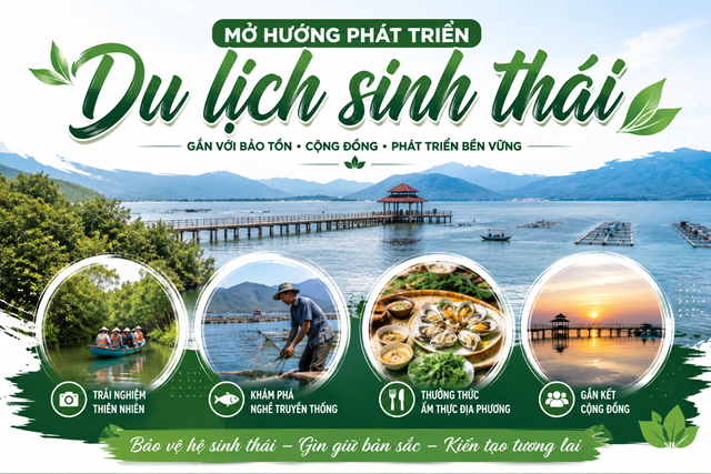 Đồ họa minh họa: Đầm Lập An gắn với định hướng ph&aacute;t triển du lịch sinh th&aacute;i, trải nghiệm thi&ecirc;n nhi&ecirc;n v&agrave; sinh kế cộng đồng