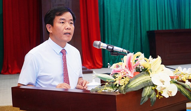 Chủ tịch UBND tỉnh Nguyễn Văn Phương ph&aacute;t biểu tại Hội thảo