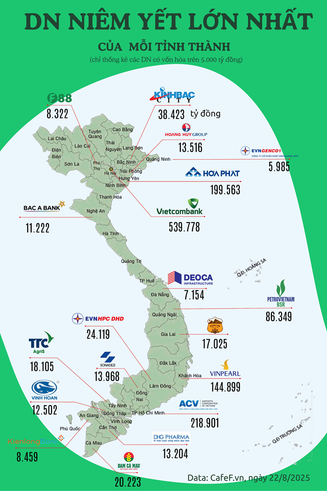 Bức tranh kinh tế Việt Nam: 19 doanh nghiệp lớn nắm giữ hơn 1,4 triệu tỷ đồng (Ảnh: CafeF.vn)