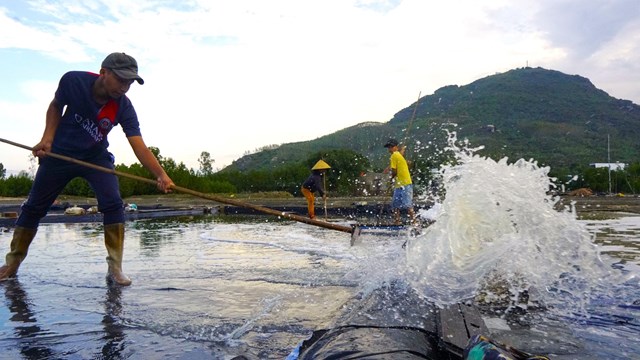 Để l&agrave;m ra một vụ muối, người d&acirc;n phải bỏ ra rất nhiều c&ocirc;ng sức v&agrave; thời gian chuẩn bị (Ảnh: Văn Minh)