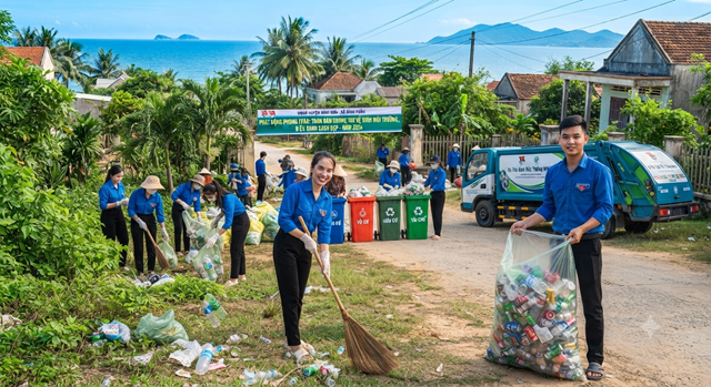 Sức trẻ Quảng Ng&atilde;i xung k&iacute;ch trong c&aacute;c hoạt động l&agrave;m sạch m&ocirc;i trường, lan tỏa th&ocirc;ng điệp n&oacute;i kh&ocirc;ng với r&aacute;c thải nhựa &nbsp;