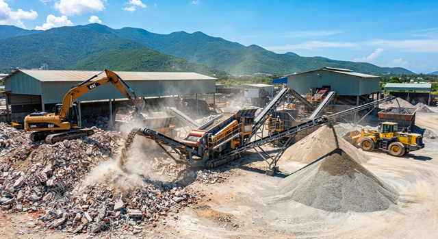 Phế thải x&acirc;y dựng được ph&acirc;n loại, xử l&yacute; v&agrave; t&aacute;i chế th&agrave;nh cốt liệu, gạch kh&ocirc;ng nung v&agrave; vật liệu phục vụ san lấp. Ảnh minh họa