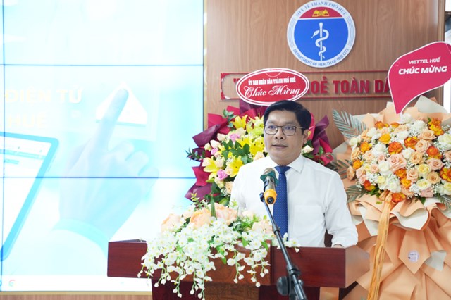 Ph&oacute; Chủ tịch UBND TP Huế Nguyễn Ch&iacute; T&agrave;i ph&aacute;t biểu tại buổi lễ