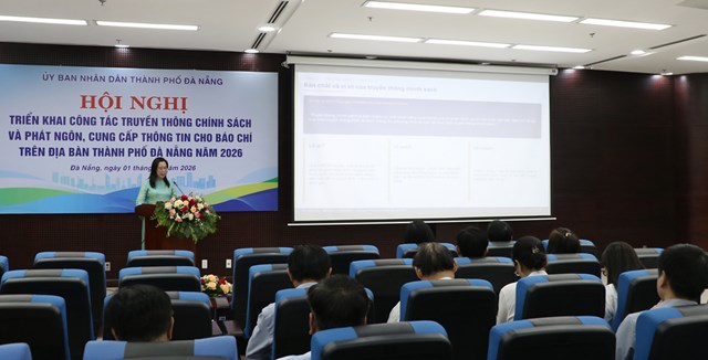 Quang cảnh hội nghị triển khai c&ocirc;ng t&aacute;c truyền th&ocirc;ng ch&iacute;nh s&aacute;ch năm 2026. Ảnh: T.T