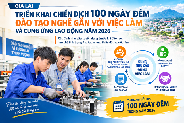 Đ&agrave;o tạo nghề gắn với nhu cầu tuyển dụng của doanh nghiệp l&agrave; trọng t&acirc;m chiến dịch 100 ng&agrave;y đ&ecirc;m tại Gia Lai. Ảnh minh họa
