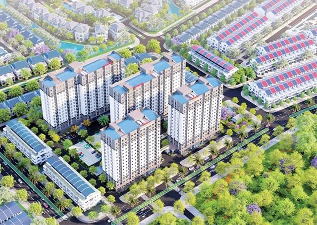 Phối cảnh c&ocirc;ng tr&igrave;nh Nh&agrave; ở x&atilde; hội &ndash; Chung cư cao tầng OXH2