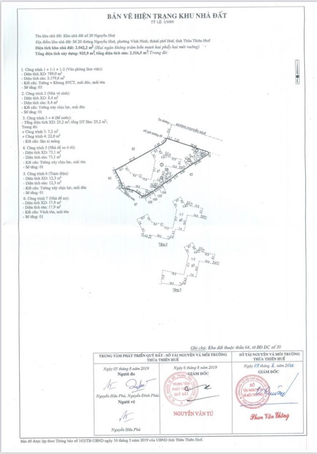 Bản vẽ hiện trạng Khu nh&agrave; đất.