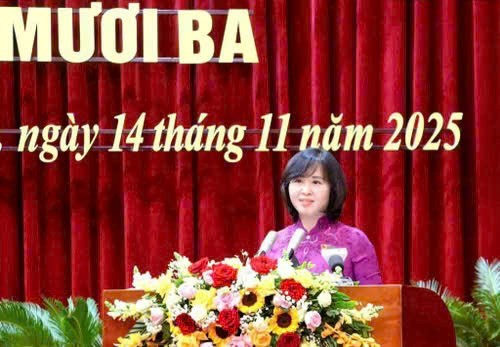 Đồng ch&iacute; Trịnh Thị Minh Thanh, Ph&oacute; B&iacute; thư Thường trực Tỉnh ủy, Chủ tịch HĐND tỉnh, ph&aacute;t biểu chỉ đạo tại phi&ecirc;n bế mạc Kỳ họp thứ 33.