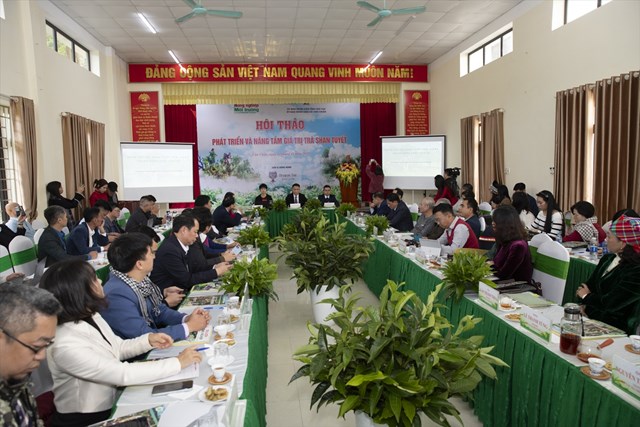 Tại hội thảo, c&aacute;c đại biểu khẳng định vai tr&ograve; quan trọng của ch&egrave; Shan tuyết Suối Gi&agrave;ng trong việc ph&aacute;t triển kinh tế, du lịch v&agrave; văn h&oacute;a.