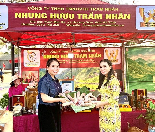 Gian h&agrave;ng Nhung hươu Trầm Nh&acirc;n Hương Sơn tại Lễ hội
