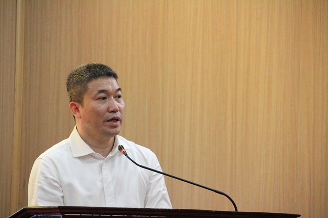 &Ocirc;ng Phan Anh Sơn &ndash; Chủ tịch Li&ecirc;n hiệp C&aacute;c tổ chức hữu nghị Việt Nam ph&aacute;t biểu tại buổi lễ.