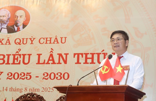 Đồng ch&iacute; Nguyễn Thanh Ho&agrave;i, B&iacute; thư Đảng ủy x&atilde; Quỳ Ch&acirc;u